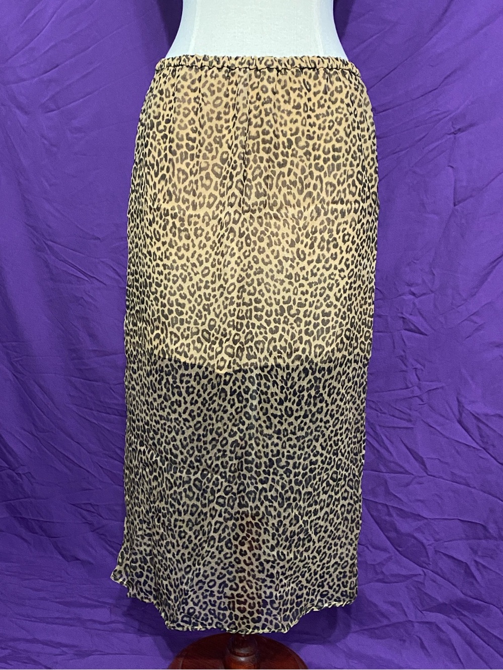 NWT J. Crew Sheer Leopard-Print Midi Skirt with Underskirt. Size XS.